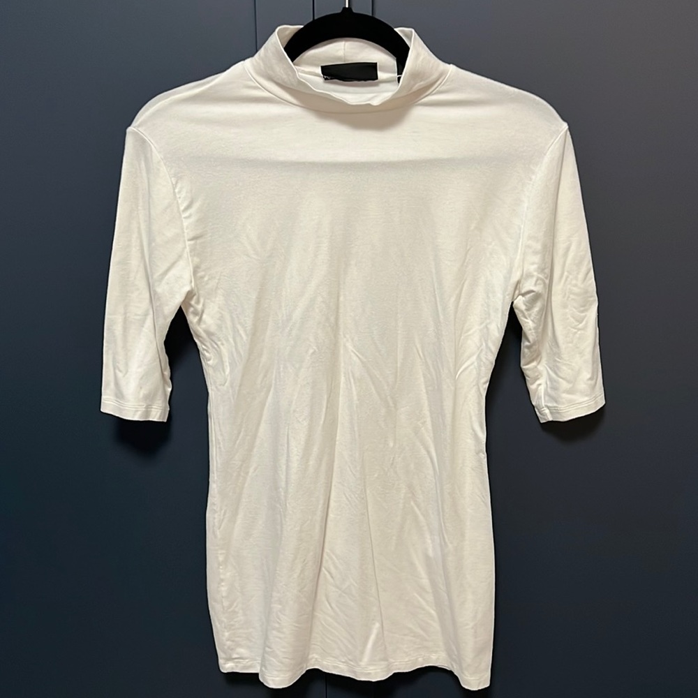 Marcella mock neck t-shirt white